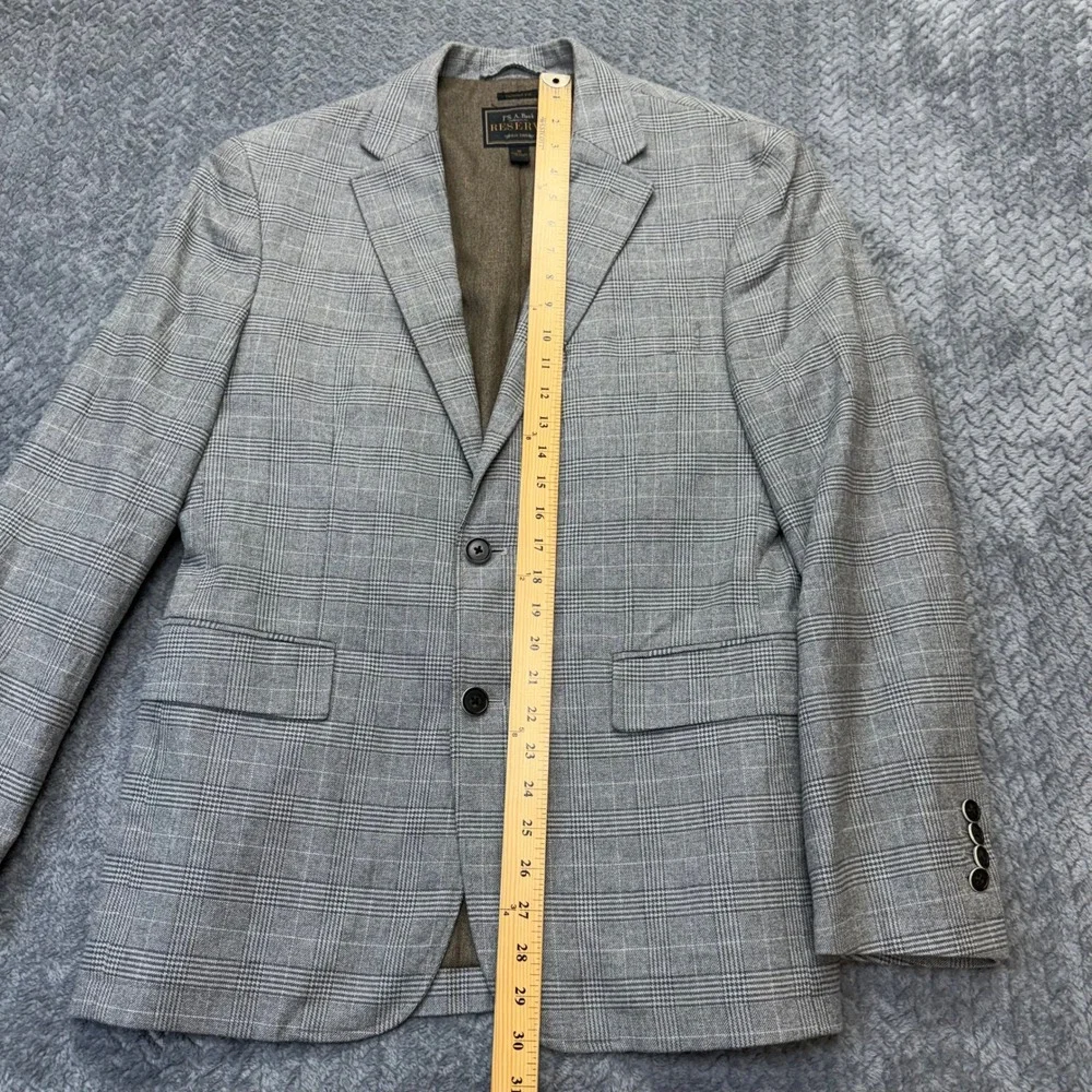 Jos. A. Bank Reserve Blazer Mens M Tailored Grey Glen Plaid Sport Coat Business
